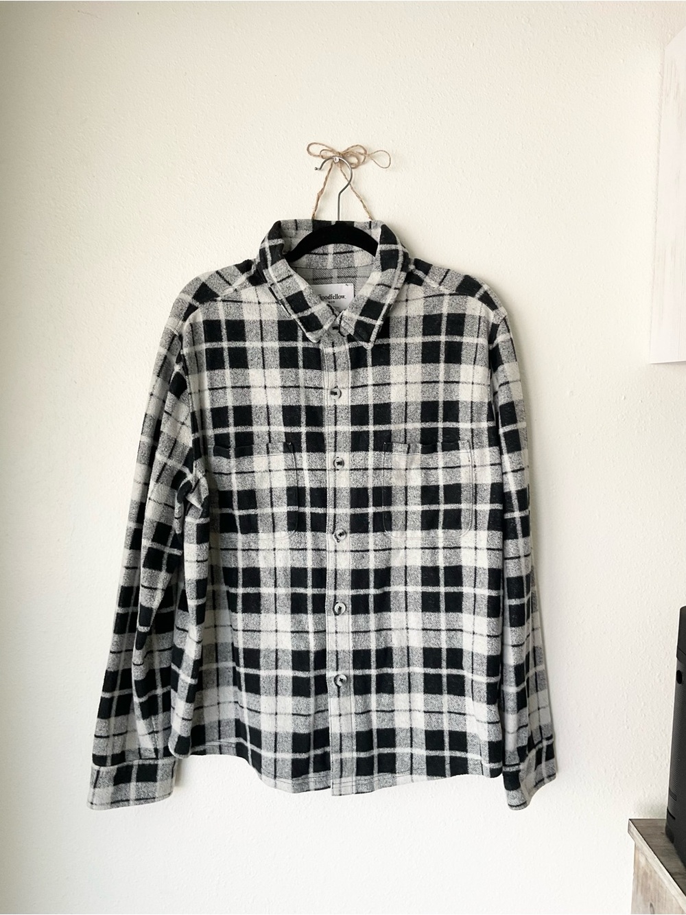 Goodfellow & Co Black and White Plaid Lightweight Shirt Jacket
